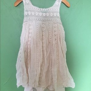 Free People Crochet Tunic with Slip.